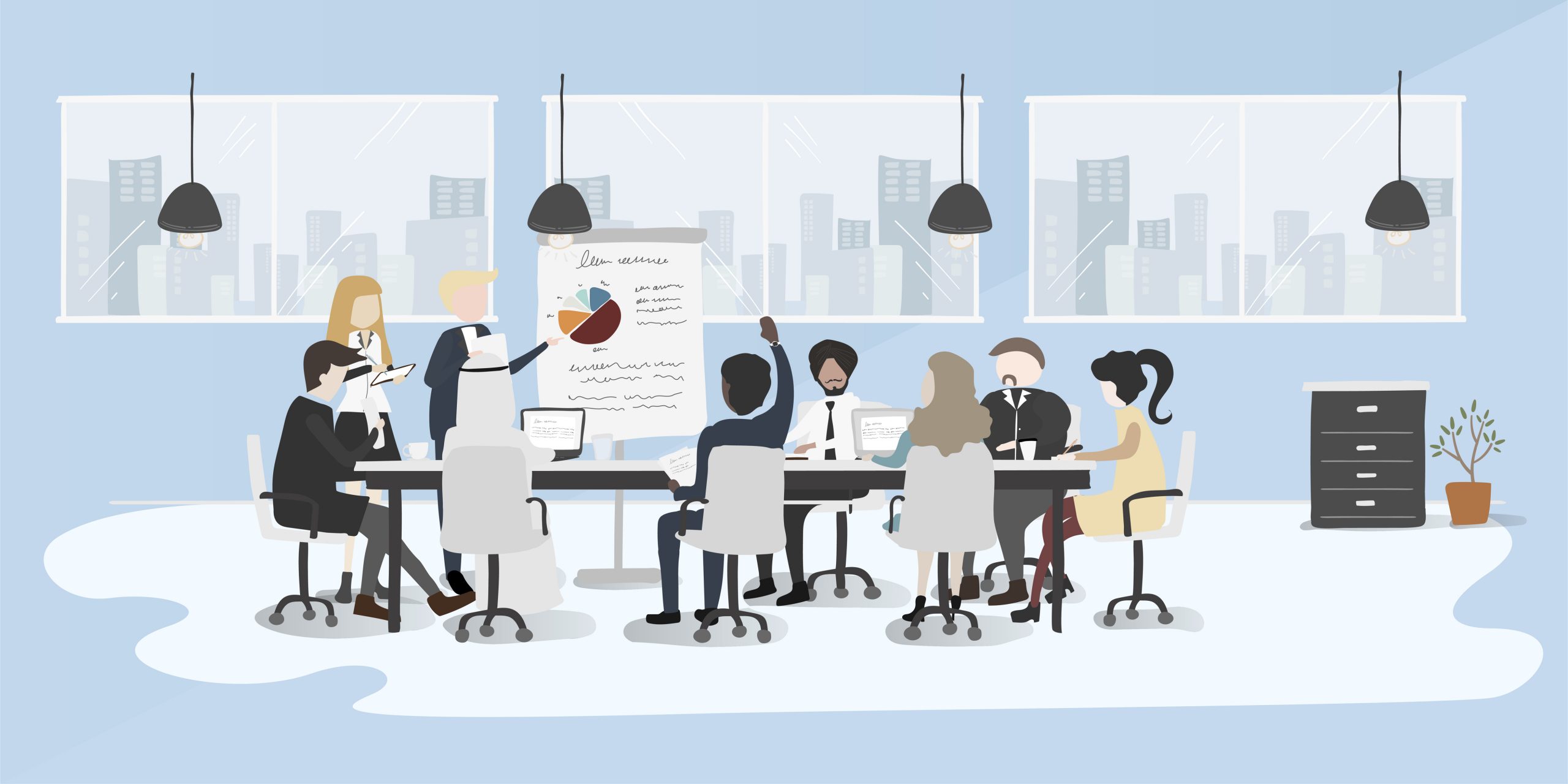 Illustration drawing style of business people collection